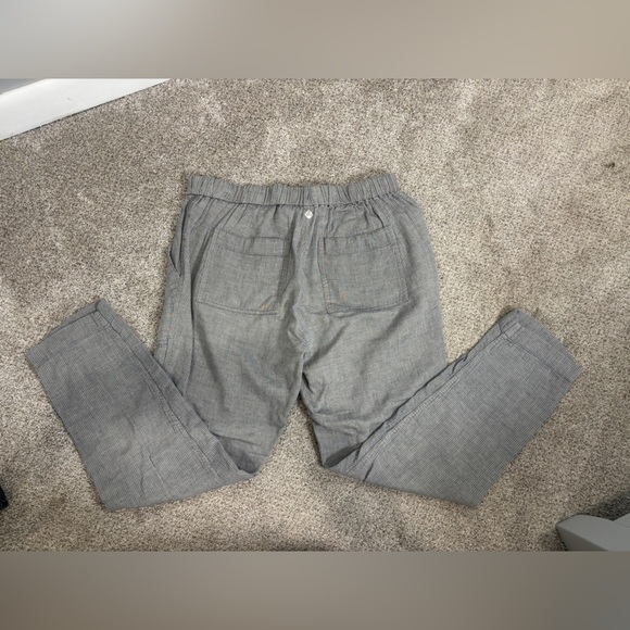 Prana Soledad Striped Pebble Grey Lightweight Pull On Drawstring Pants Large - Picture 3 of 11